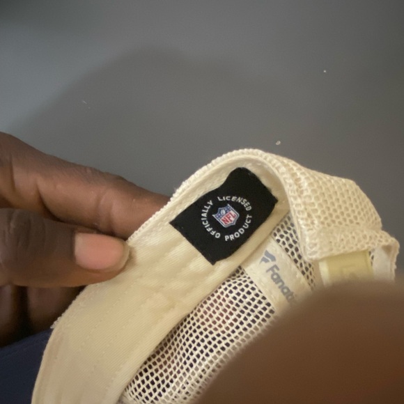 Houston Texans Licensed Fanatics Center Stripe Trucker Adjustable Hat - Navy - Picture 4 of 6